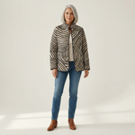 Iris Retro Hand-Drawn Circle Design Quilted Jacket