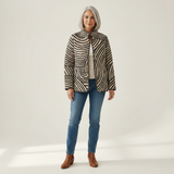 Iris Retro Hand-Drawn Circle Design Quilted Jacket