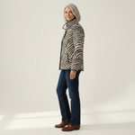 Iris Retro Hand-Drawn Circle Design Quilted Jacket - view 2