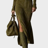 Jocelyn | Vintage Maxi Dress with Zip and Belt