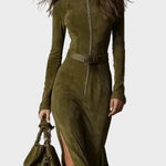 Jocelyn Vintage Maxi Dress with Zip and Belt - view 3