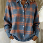 Josie Warm Blue Checked Cardigan