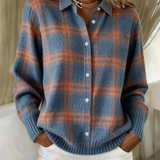 Josie Warm Blue Checked Cardigan