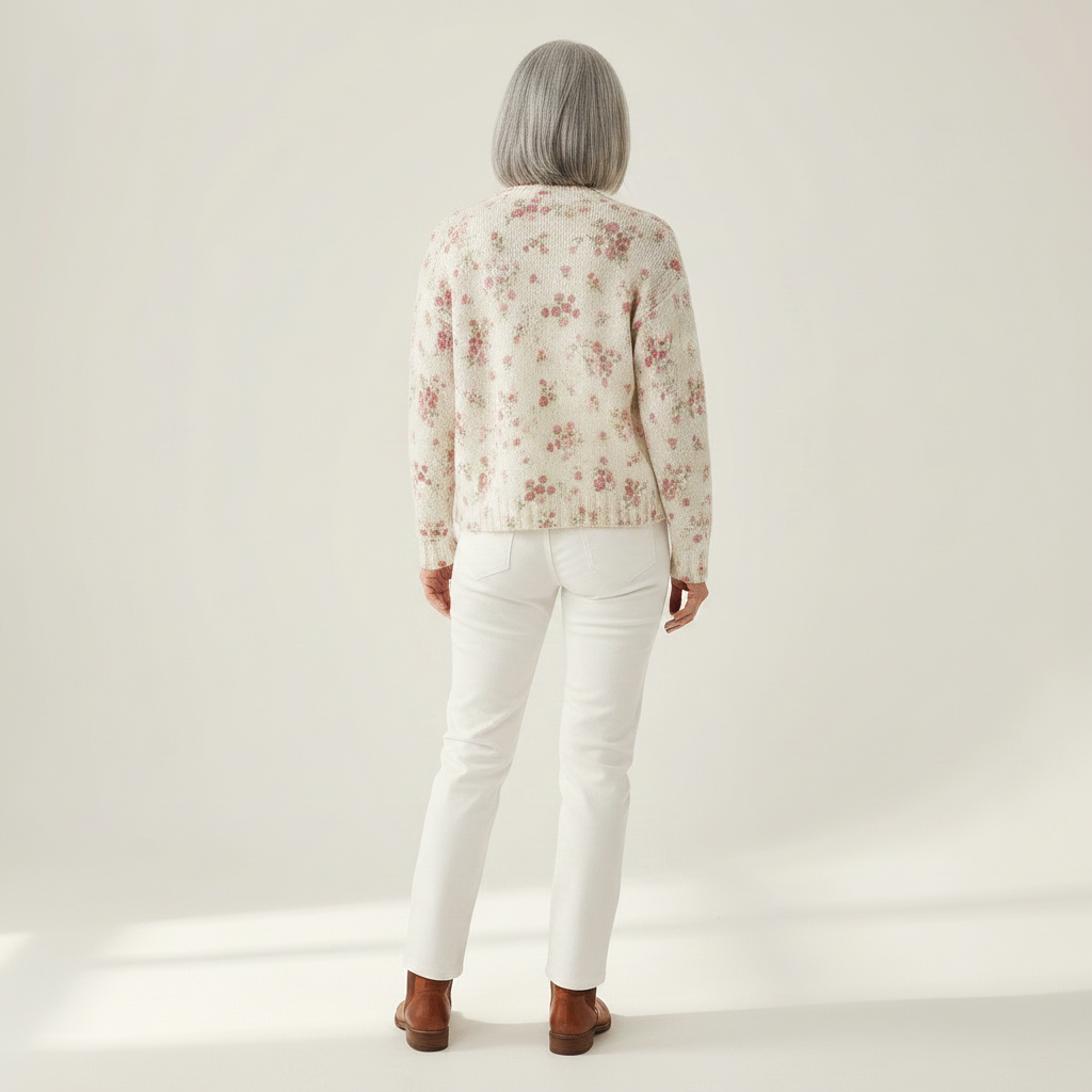 Kay Pink Rose Florets Print Buttoned Cardigan - view 3
