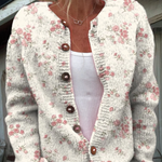 Kay Pink Rose Florets Print Buttoned Cardigan - view 5