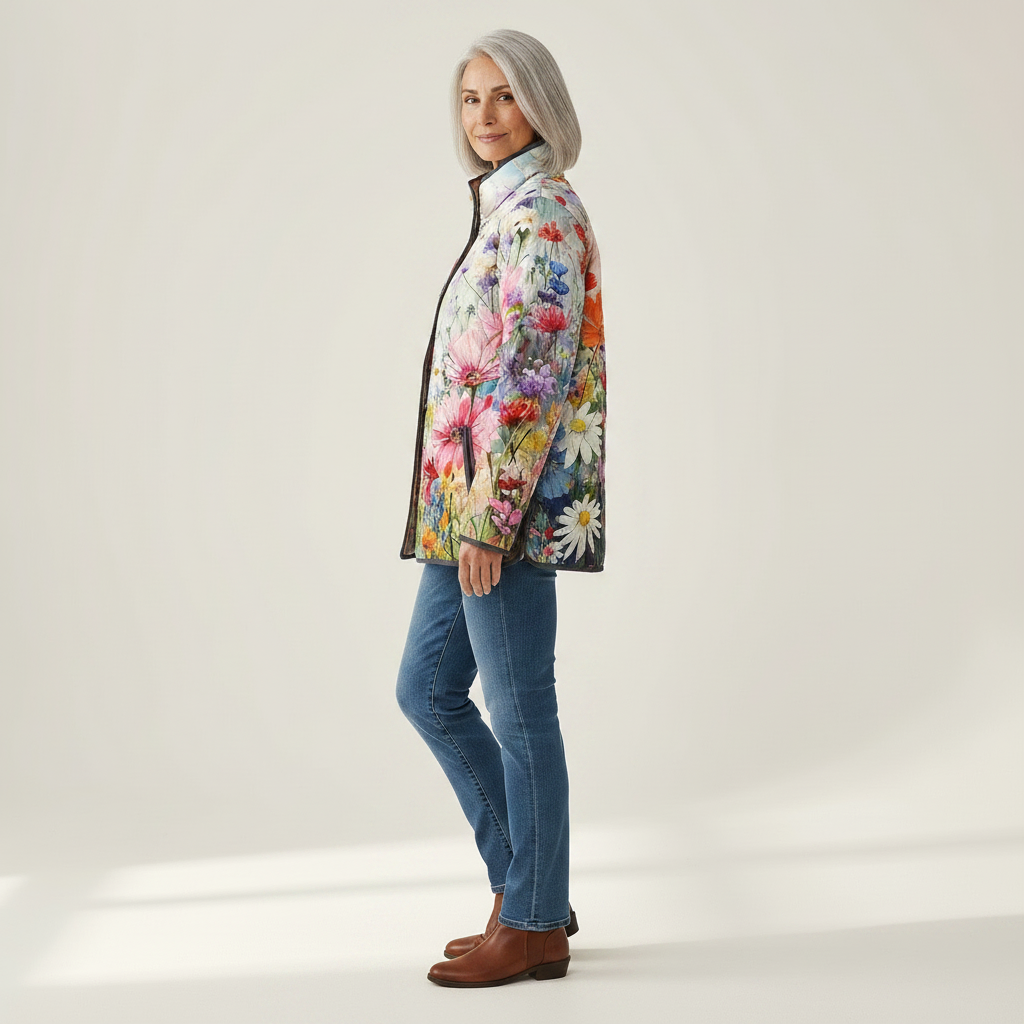 Kitty Charming Vintage Floral Print Quilted Jacket - view 2