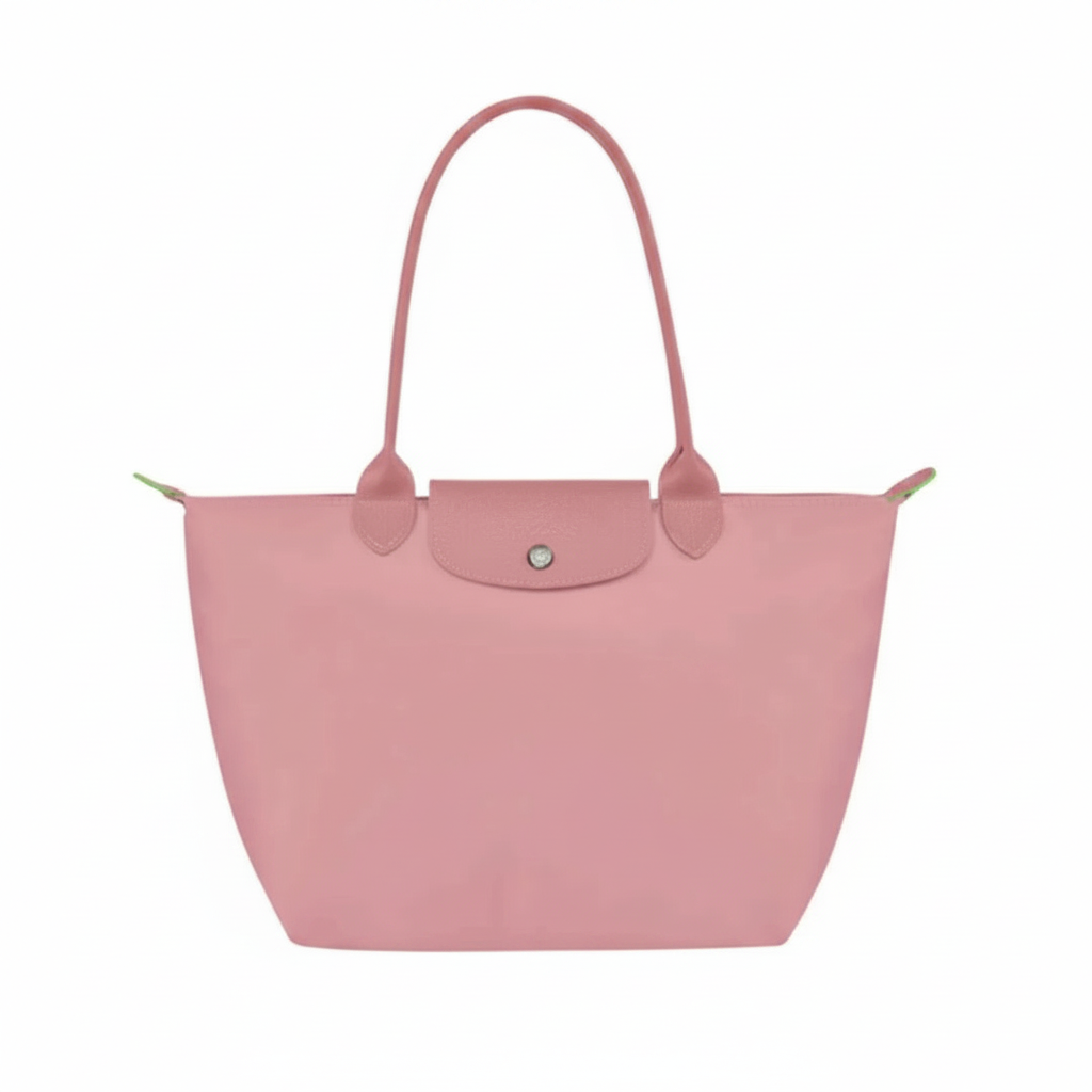 Large Packable Tote Bag, Petale Pink, front view