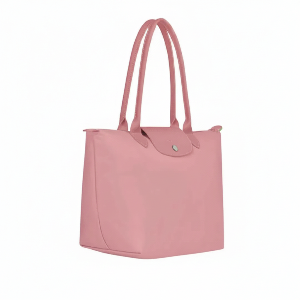 Large Packable Tote Bag, Petale Pink, side view