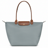 Large Packable Tote Bag, Steel, front view