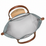 Large Packable Tote Bag, Steel, close-up