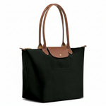 Large Packable Tote Bag, Black, side view