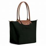 Large Packable Tote Bag, Black, side view