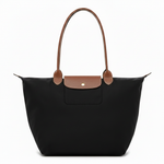 Large Packable Tote Bag, Black, front view