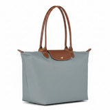 Large Packable Tote Bag, Steel, side view