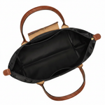 Large Packable Tote Bag, Black, close-up