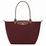 Large Packable Tote Bag, Burgundy, front view