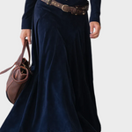 Margery Faux Suede Maxi Dress with Belt - view 3