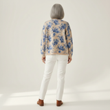 Marilyn Floral Art Print Buttoned Cardigan - view 3
