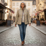 Marnie Mint Green Quilted Jacket with Fine Rose Pattern - view 4