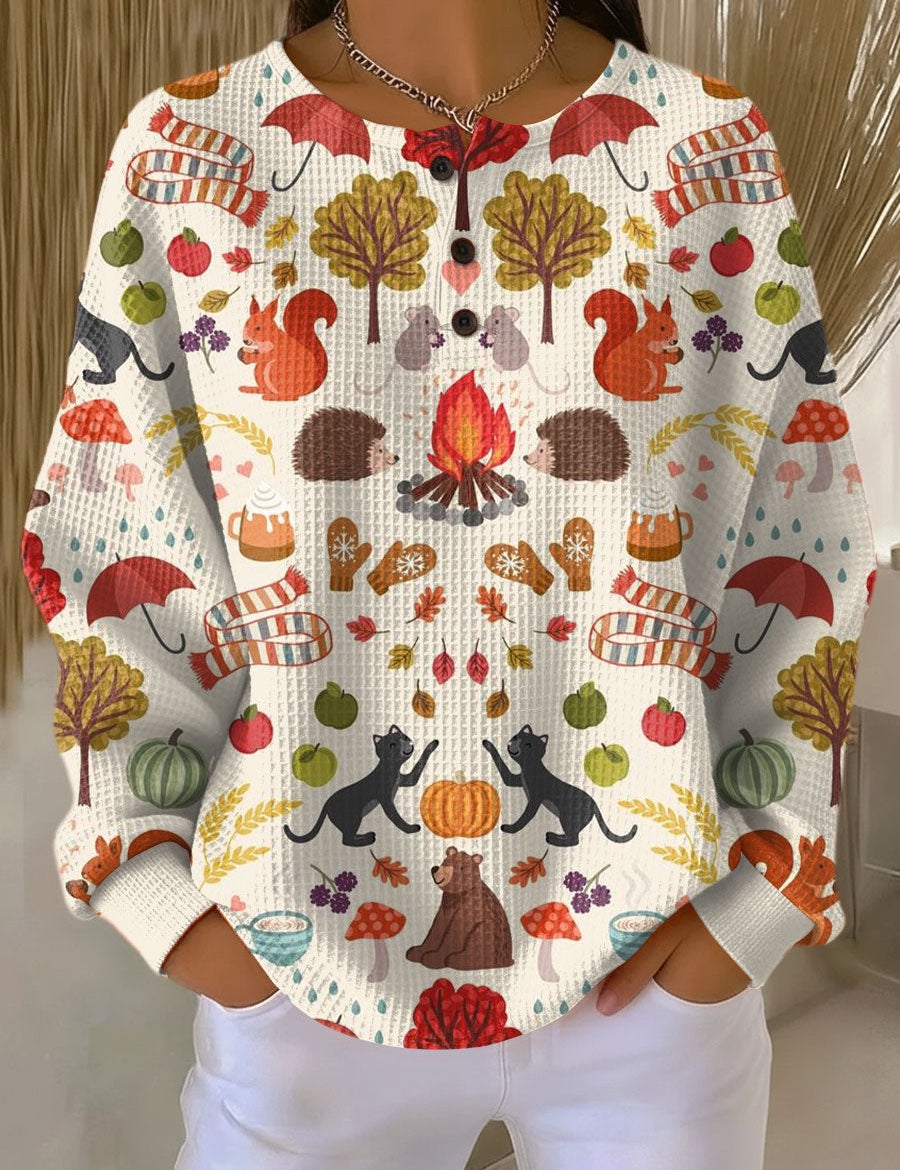 Mathilde Jumper with Autumn Forest Motif