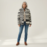 Maud Black and White Abstract Quilted Jacket