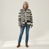 Maud Black and White Abstract Quilted Jacket