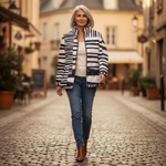 Maud Black and White Abstract Quilted Jacket - view 4