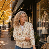 Ingrid Cardigan with Delicate Floral Vines - view 3