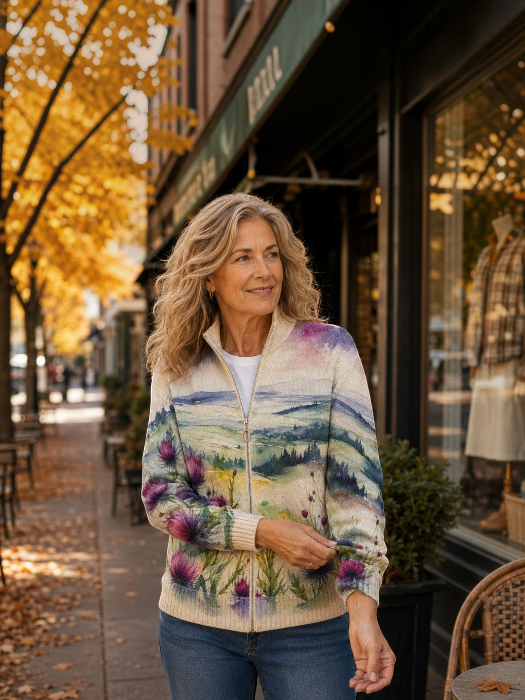 Heike Cardigan with Thistle and Landscape Motif - view 3