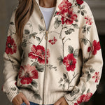 Monika Cardigan with Vintage Rose Pattern