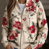 Monika Cardigan with Vintage Rose Pattern