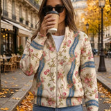 Sabine Cardigan with Rose Vine Pattern - view 2