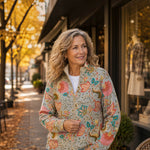 Petra Cardigan with Floral Garden Pattern - view 2