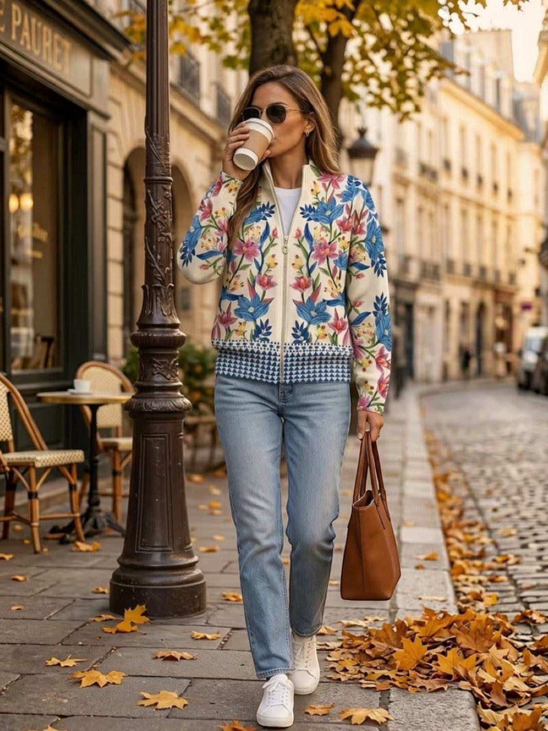 Birgit Cardigan with Botanical Floral Pattern - view 2