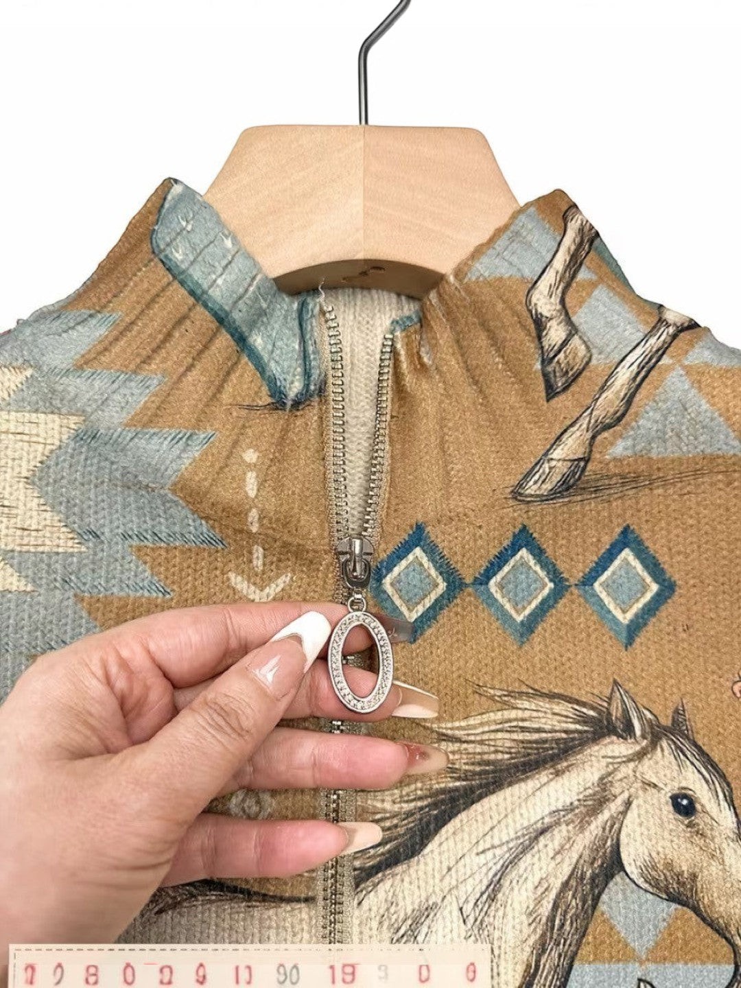 Brigitte Cardigan with Horse and Cactus Design - view 3