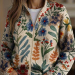 Birgit Cardigan with Botanical Floral Pattern