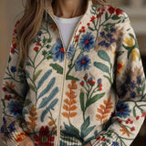 Birgit Cardigan with Botanical Floral Pattern