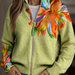 Claudia Cardigan with Colourful Lily Motif