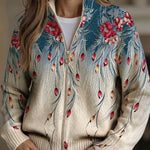 Martina Cardigan with Peacock Feather Design