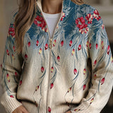 Martina Cardigan with Peacock Feather Design