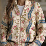 Sabine Cardigan with Rose Vine Pattern