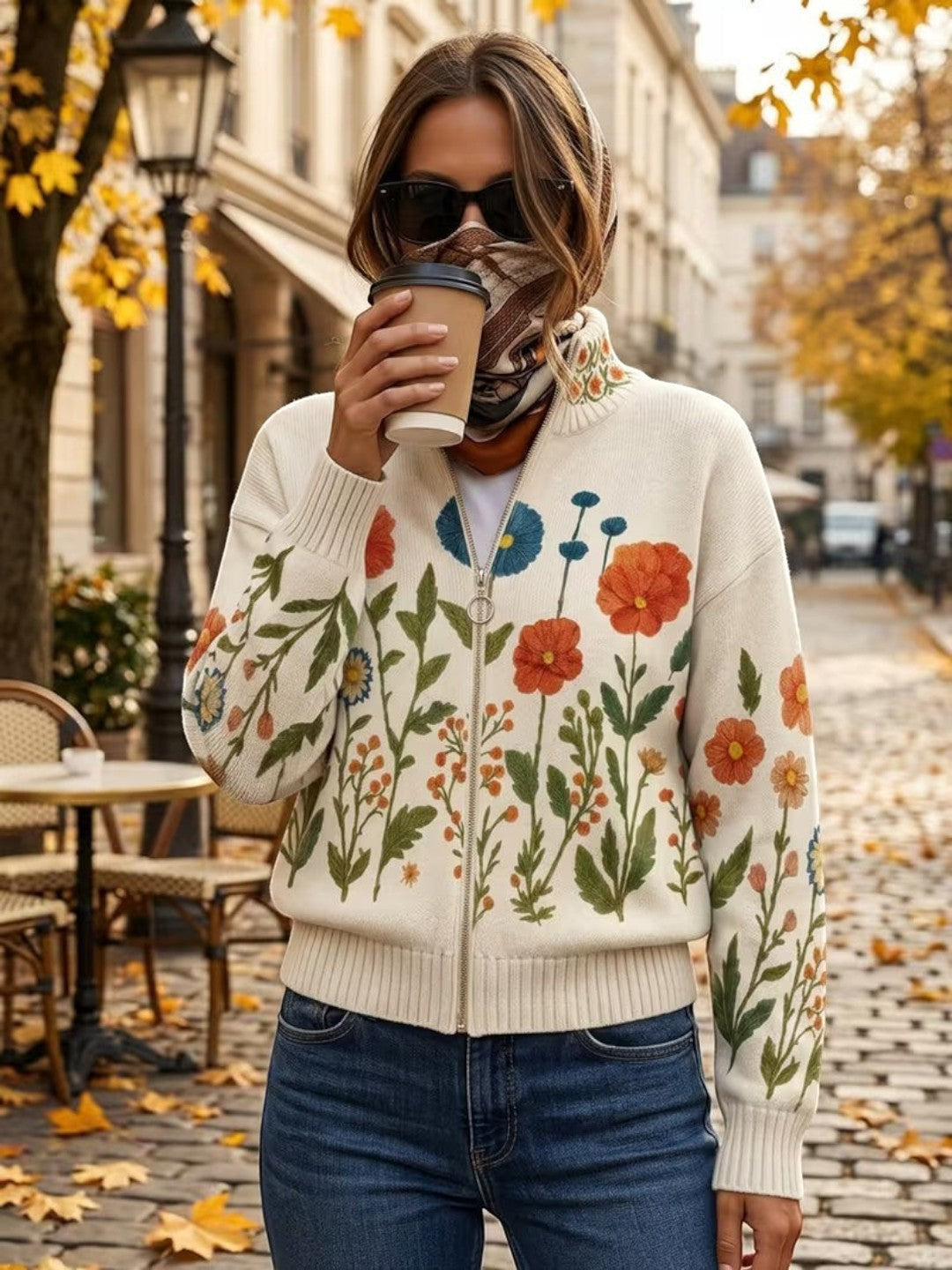 Andrea Cardigan with Wildflower Pattern - view 2