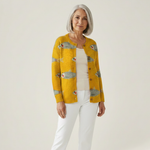 Moira Vintage Fish Sardines Art Print Buttoned Cardigan