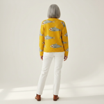 Moira Vintage Fish Sardines Art Print Buttoned Cardigan - view 3