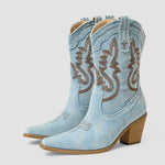 Callie, Embroidered Western Ankle Boots
