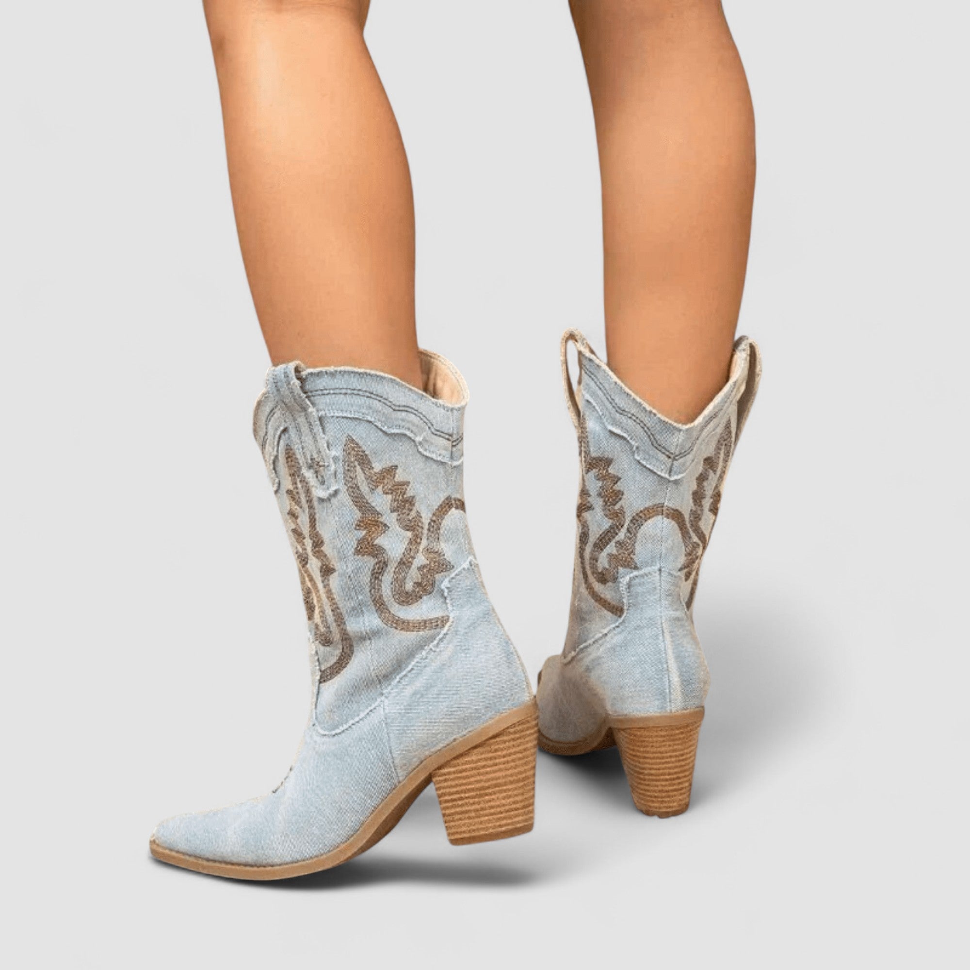 Callie, Embroidered Western Ankle Boots