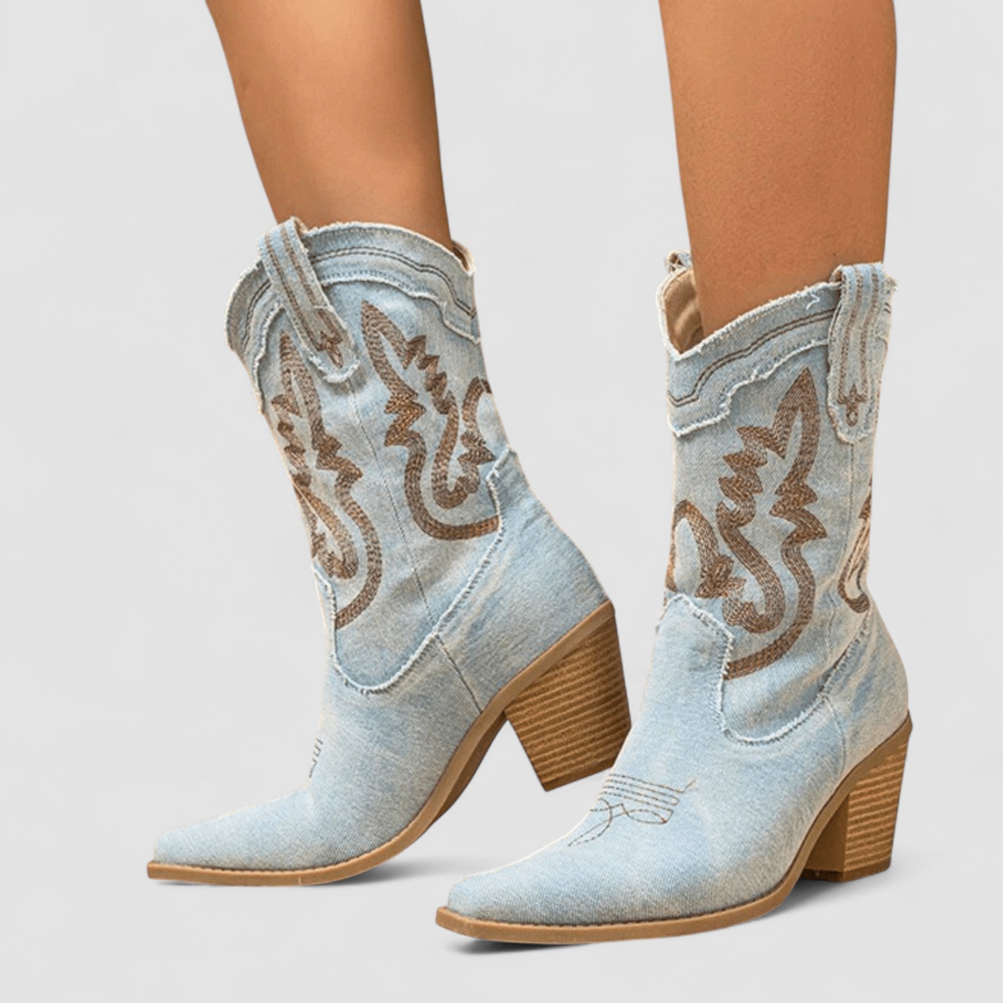 Callie, Embroidered Western Ankle Boots