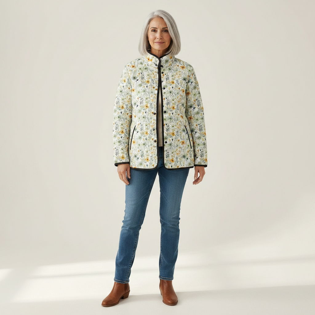 Nell Delightful Floral-Printed Quilted Jacket