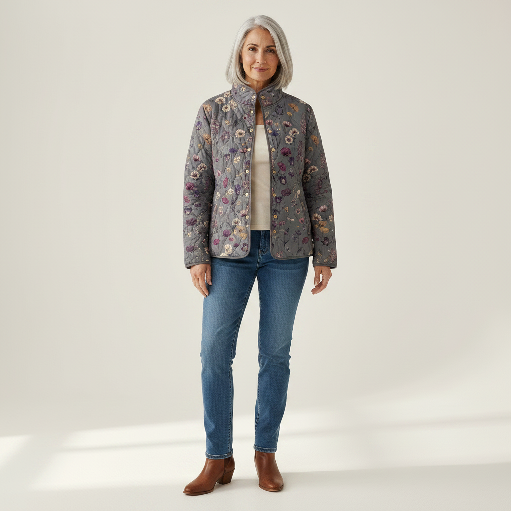 Nora Vintage Floral Print Quilted Jacket