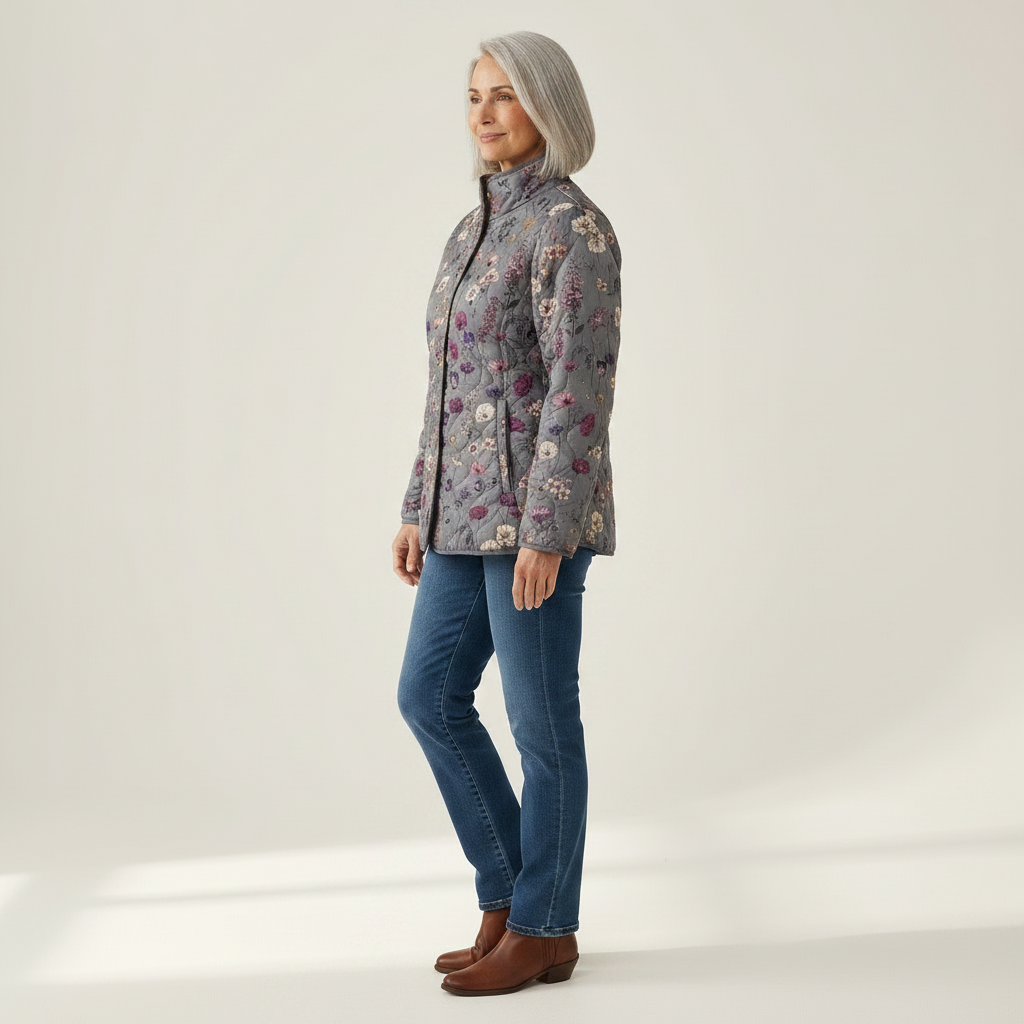 Nora Vintage Floral Print Quilted Jacket - view 2